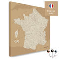 France map in the color Treasure Gold in a modern, minimalist design as a canvas for pinning trips and places