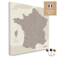 France map in the color Warmgray in a modern, minimalist design as a canvas for pinning trips and places