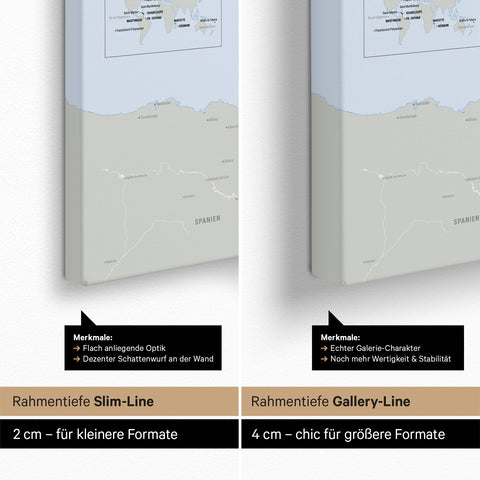 Polityczna Mapa Francji TRAVEL® Canvas z pinezkami – Multicolor Atlas