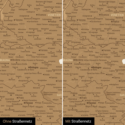Mapa Włoch TRAVEL® Tablica magnetyczna – w 21 kolorach
