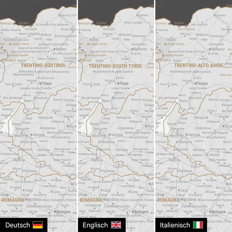 Italy Push Pin Map TRAVEL® – Dark Gray