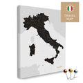 Italy map in the color Light Black in a modern, minimalist design as a canvas for pinning trips and places