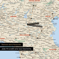 Italy map in multicolor classic as canvas for pinning shows a section of Rome, Abruzzo, and Campania with many details such as national parks, rivers, and numerous small places and towns, some of which are marked with pins