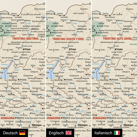 Italy Push Pin Map TRAVEL® – Multicolor Classic