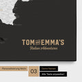 Italy map for pinning in black and white with personalization in vintage style
