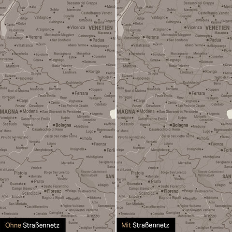 Italy Push Pin Map TRAVEL® – Warmgray
