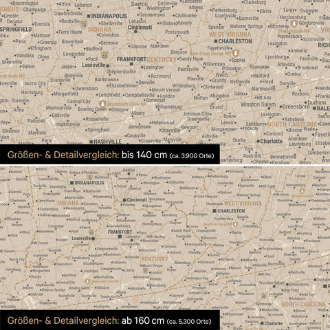Canada & USA Push Pin Map TRAVEL® – Gold