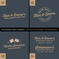 Kanada & USA Landkarte mit hohem Detailgrad als Pinnwand Leinwand in Hale Navy (Dunkelblau-Gold) mit Personalisierung und Eindruck mit deinem Namen