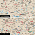 Kanada & USA Karte Pinn-Leinwand in Multicolor optional mit dem Straßennetz der größten Highways und Interstates