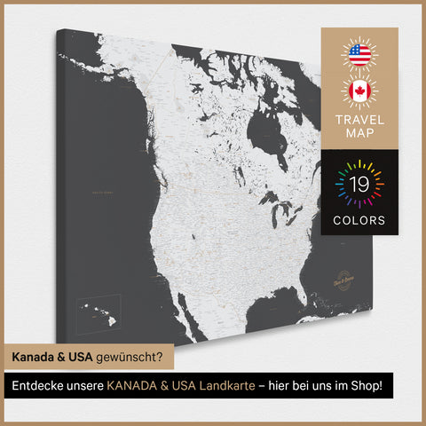 USA Push Pin Map TRAVEL® – Dark Gray (Dark Gray)