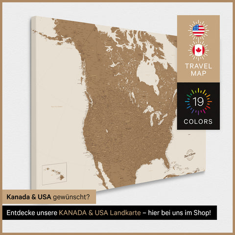 USA Push Pin Map TRAVEL® – Bronze