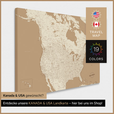 USA Push Pin Map TRAVEL® – Treasure Gold