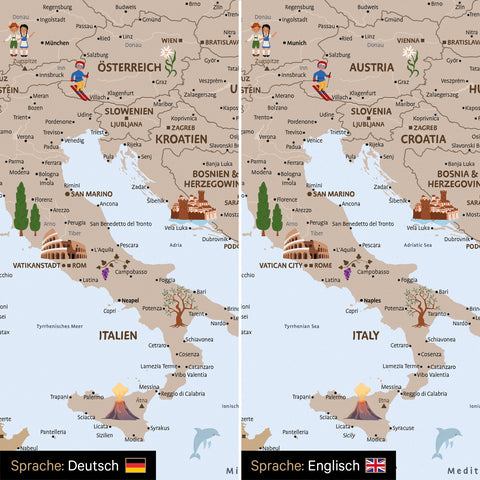 Mapa Europy dla dzieci Magnetboard – MINIVENTURES® Brown