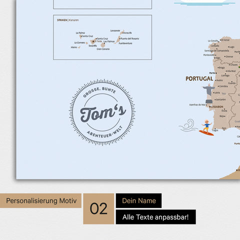 Mapa Europy dla dzieci Magnetboard – MINIVENTURES® Brown