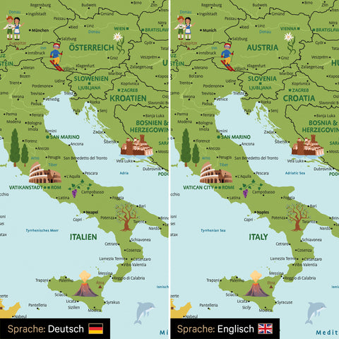 Mapa Europy dla dzieci Magnetboard – MINIVENTURES® Classic