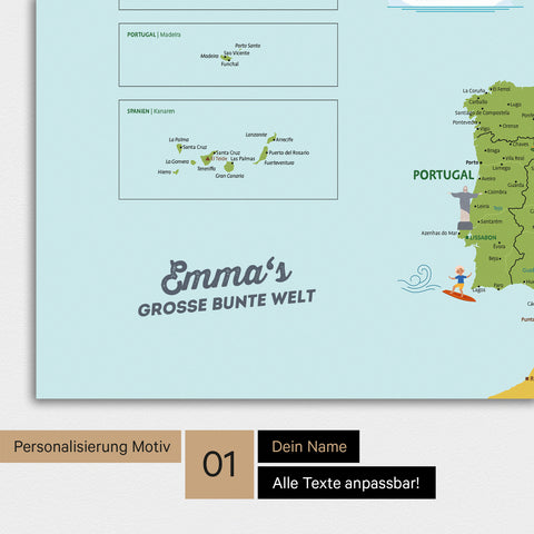 Mapa Europy dla dzieci Magnetboard – MINIVENTURES® Classic