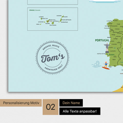 Mapa Europy dla dzieci Magnetboard – MINIVENTURES® Classic