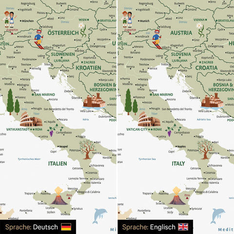 Mapa Europy dla dzieci Magnetboard – MINIVENTURES® White