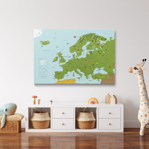 Europe Map for Kids Push Pin Map – MINIVENTURES® Classic