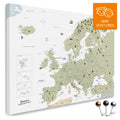 Colorful Europe map for children MINIVENTURES in White with loving illustrations and pictures as a Push Pin Map to buy for pinning and marking