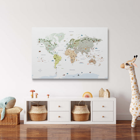 Children's World Map Push Pin Map – MINIVENTURES® White