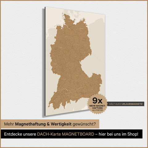DACH Map TRAVEL® Magnetic Poster – in 21 Colors