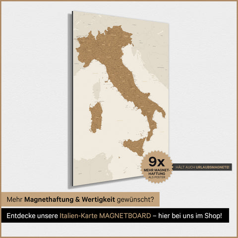 Mapa Włoch TRAVEL® Plakat magnetyczny – w 21 kolorach