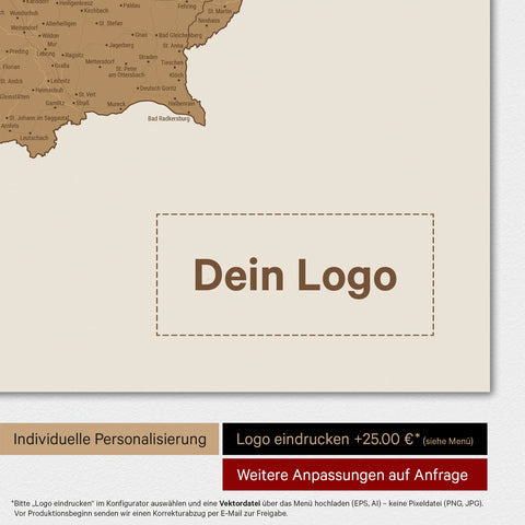 Austria Map TRAVEL® Magnetic Poster – in 21 Colors