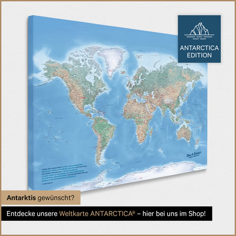 Fizyczna mapa świata z pinezkami TRAVEL® – Multicolor Terra