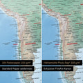 Physical world map in multicolor Terra as a poster on Sihl poster paper or Hahnemühle Photo Rag paper types