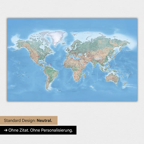 Physical world map in neutral standard design and color Color Multicolor Terra