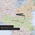 Political Italy map as Push Pin Map shows a section of Lombardy, South Tyrol, and Veneto, with already visited travel destinations marked by pins