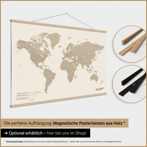 World Map TRAVEL® Premium Poster – Ocean Blue