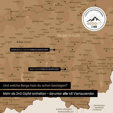 Magnetic Switzerland map TRAVEL® Magnetboard – Bronze