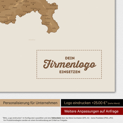 Magnetic Switzerland map TRAVEL® Magnetboard – Bronze