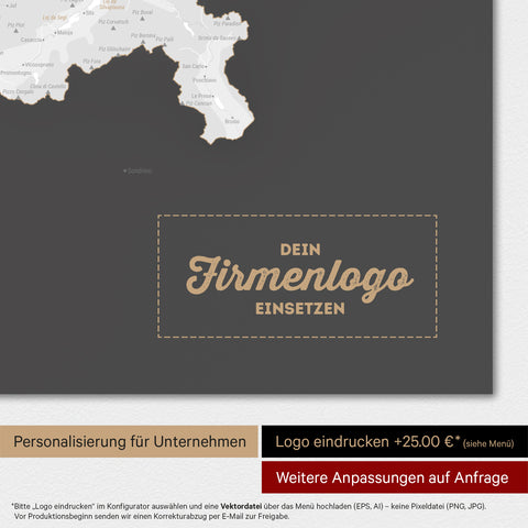 Magnetic Switzerland map TRAVEL® Magnetboard – Dark Gray