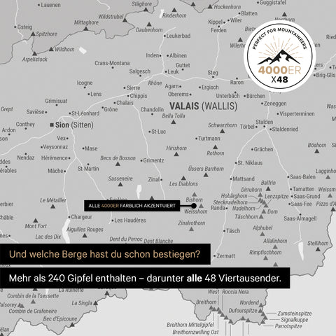 Magnetic Switzerland map TRAVEL® Magnetboard – Multicolor Gray