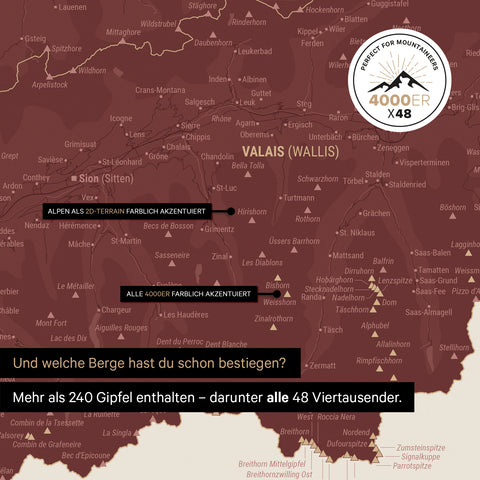 Magnetic Switzerland map TRAVEL® Magnetboard – Bordeaux Red