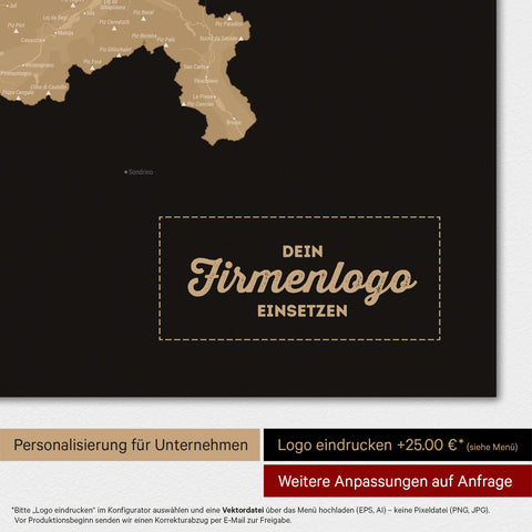 Magnetyczna Mapa Szwajcarii TRAVEL® Magnetboard – Sonar Black