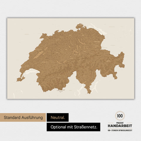Mapa Szwajcarii TRAVEL® Plakat magnetyczny – w 21 kolorach