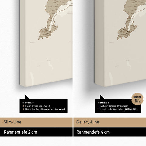 Switzerland Push Pin Map TRAVEL® – Desert Sand (Beige)