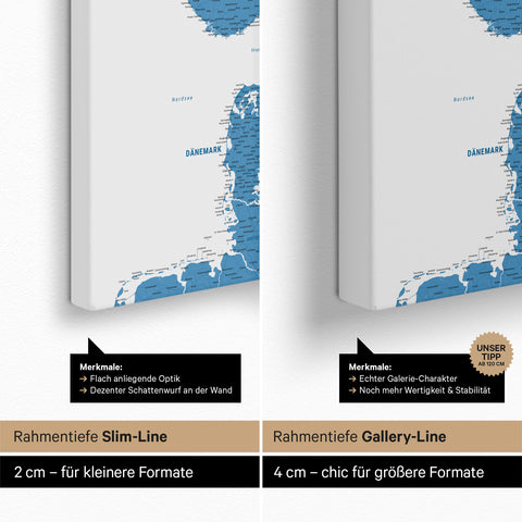 Scandinavia Push Pin Map TRAVEL® – Ocean Blue