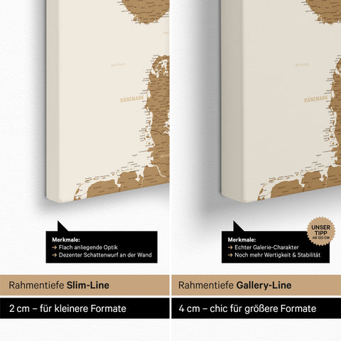 Scandinavia Push Pin Map TRAVEL® – Bronze
