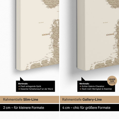 Scandinavia Push Pin Map TRAVEL® – Desert Sand (Beige)