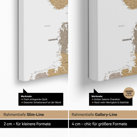 Scandinavia Push Pin Map TRAVEL® – Multicolor Beige