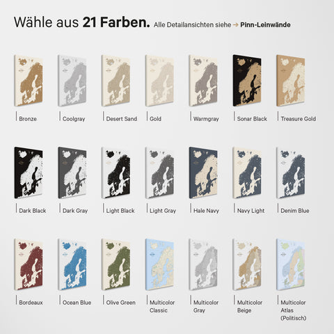 Mapa Skandynawii TRAVEL® Premium plakat – w 21 kolorach