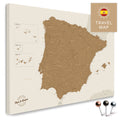 Spain & Portugal map in bronze color in a modern, minimalist design as a canvas for pinning travels and places