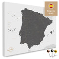 Spain & Portugal map in the color Light Gray in a modern, minimalist design as a canvas for pinning travels and places