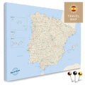 Spain & Portugal map in the color Multicolor Classic in a modern, minimalist design as a canvas for pinning travels and places