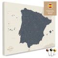 Spain & Portugal map in Navy Light color in a modern, simple design as a canvas for pinning travels and places